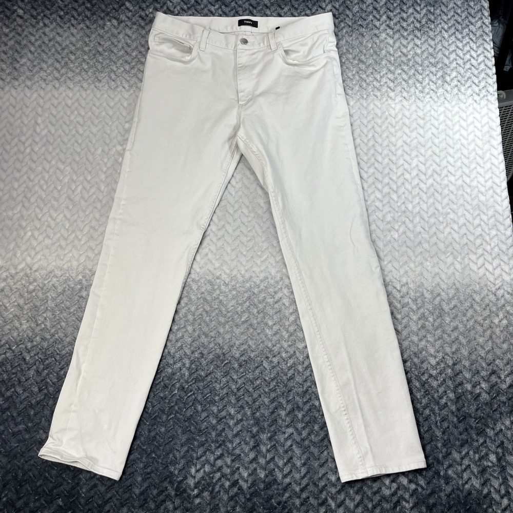 Theory Men's Raffi Pima Twill‎ 5-Pocket Pants Warm Ivory Size 34x32"